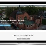 Laptop featuring new homepage for Immanuel Lutheran Church in Wisconsin Rapids designed by SDG Digital Design in Libertyville, IL