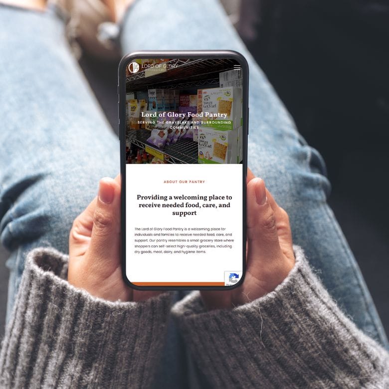 Mobile website design for Lord of Glory Food Pantry in Grayslake designed by SDG Digital Design in Libertyville, IL