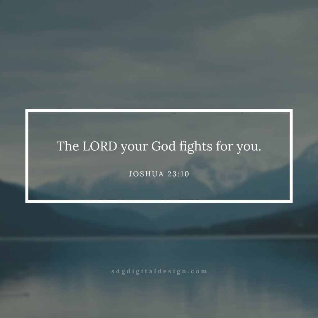 Joshua 23:10 Scripture verse graphic for social media designed by SDG Digital Design in Libertyville, IL